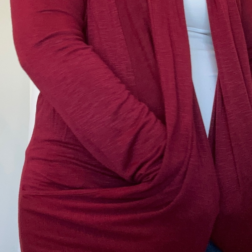 Open drape wine cardigan - Picture 3 of 3